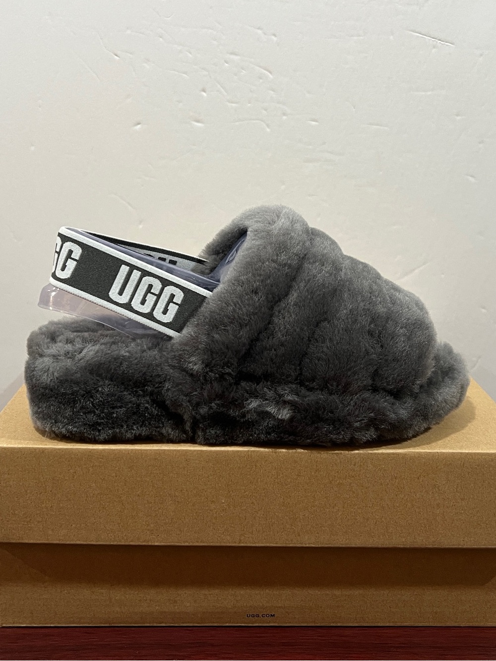 Ugg Fluff Yeah Slide, 1095119, Charcoal Grey